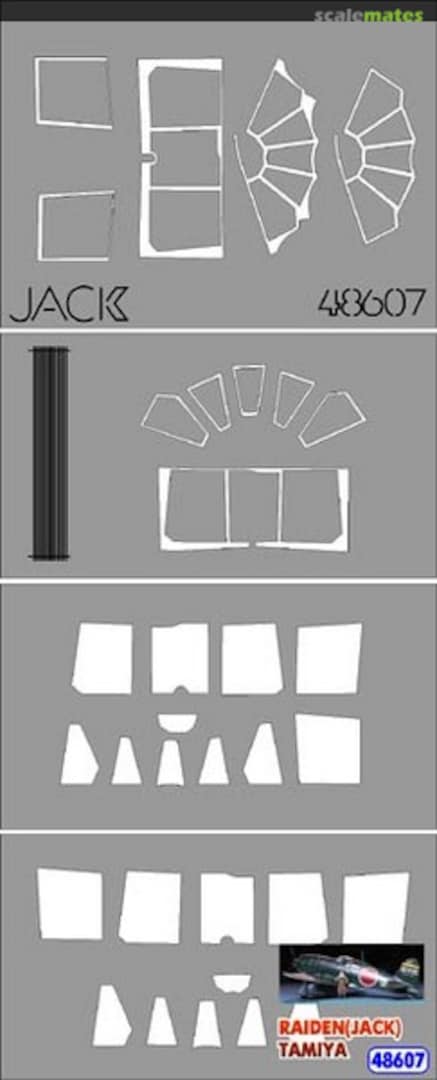 Boxart Mask for Mitsubishi J2M3 Raiden Jack 48607 Hobby Plus