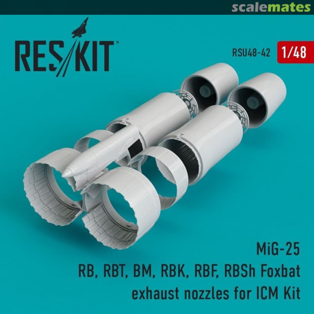 Boxart MiG-25RB/RBT/BM/RBK/RBF/RBSh exhaust nozzles RSU48-0042 ResKit