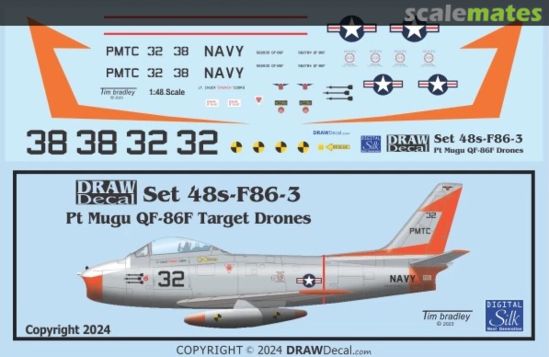 Boxart Pt Mugu QF-86F Target Drones 48-F86-03 Draw Decal