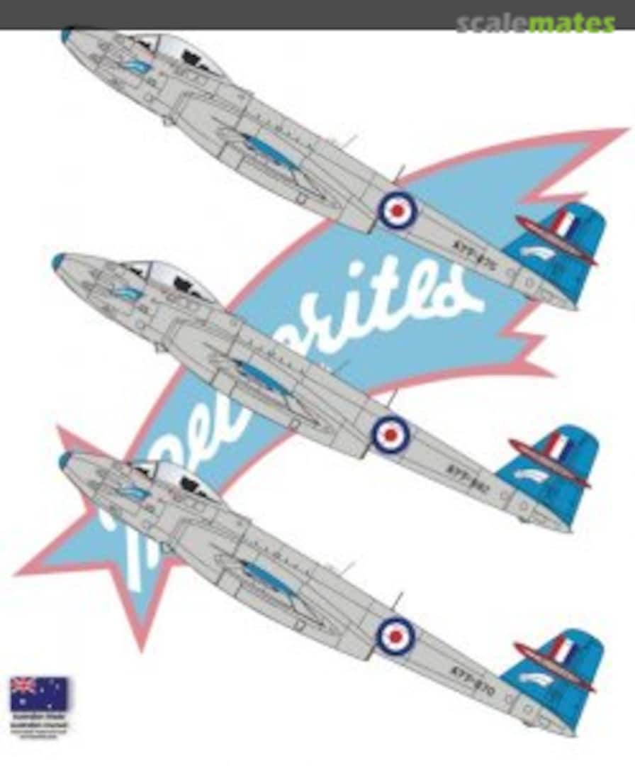 Boxart Meteorites Aerobatic Team, RAAF, Meteor F Mk8 RRD7243 Red Roo Models