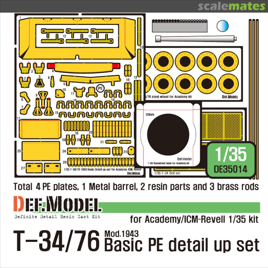 Boxart T-34/76 Mod.1943 Basic PE detail up set DE35014 Def.Model