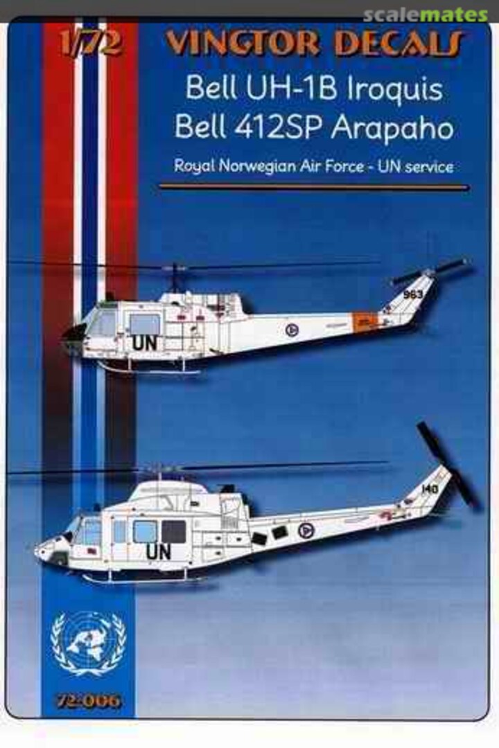 Boxart Bell UH-1B Iroquis / Bell 412SP Arapaho 72-006 Vingtor Decals