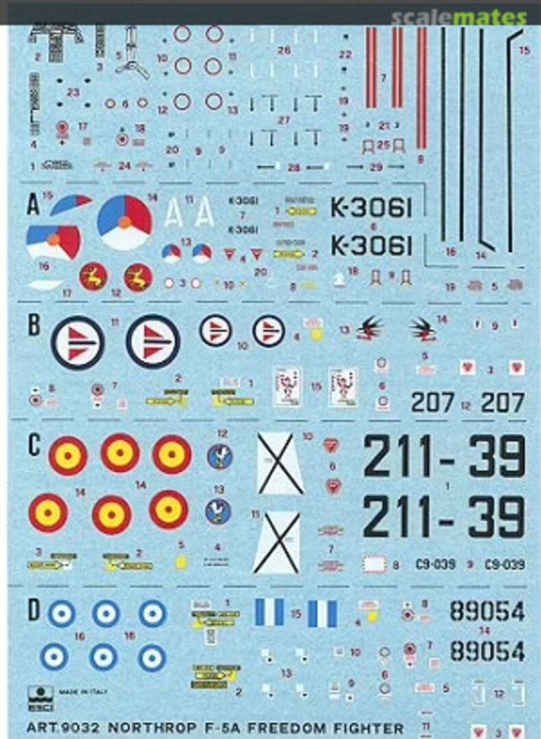 Contents Freedom Fighter F-5A 9032 ESCI