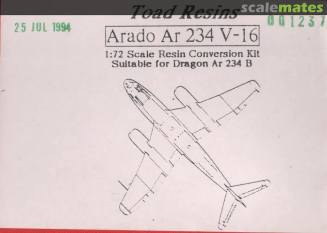 Boxart Arado Ar 234 V-16 Conversion  Toad Resins