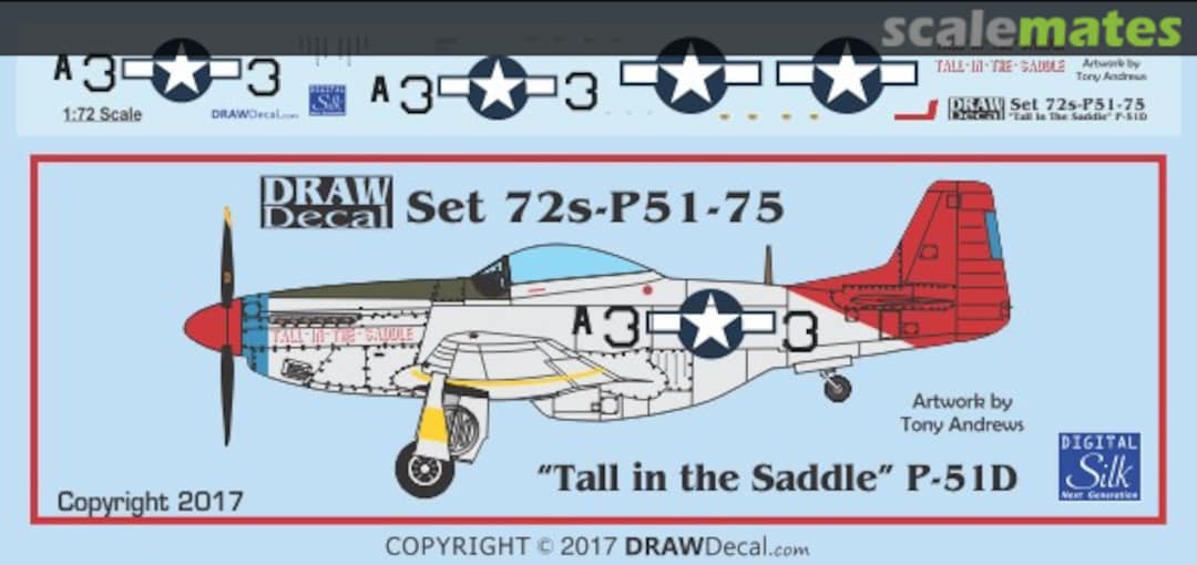 Boxart “Tall in the Saddle” P-51D 72-P51-75 Draw Decal