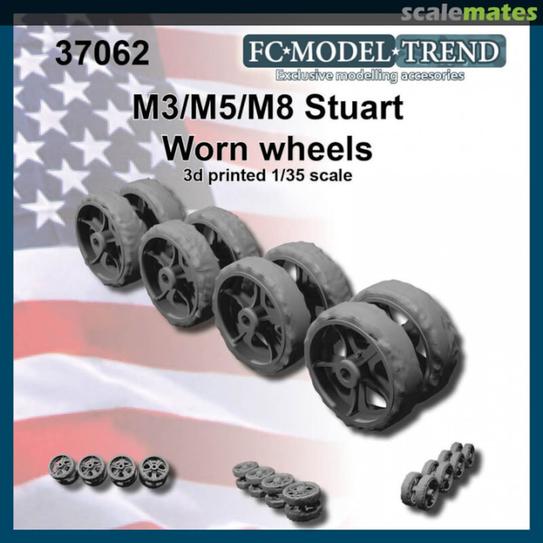 Boxart M3 / M5 / M8 Stuart worn wheels 37062 FC Model Trend