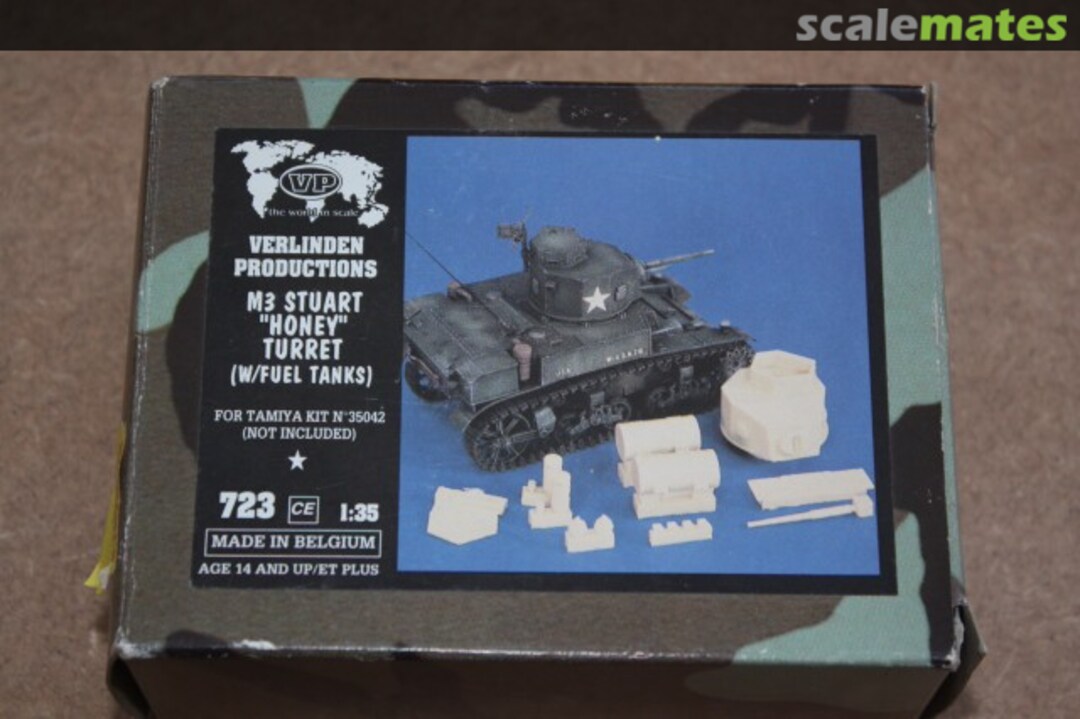 Boxart M3 Stuart ( Honey) Turret 723 Verlinden Productions