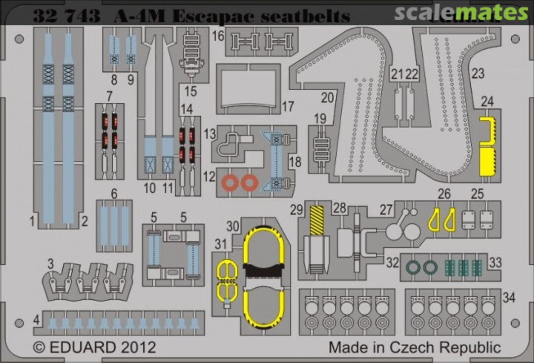 Boxart A-4M Escapac seatbelts 32743 Eduard