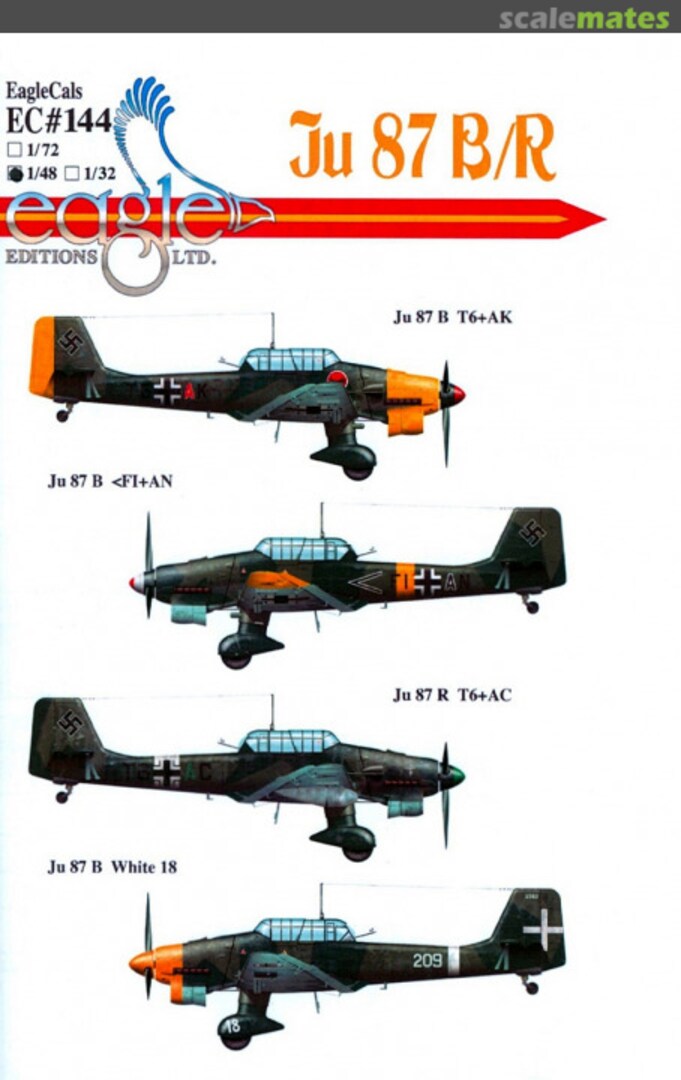 Boxart Ju 87 B/R EagleCals EC48-144 Eagle Editions