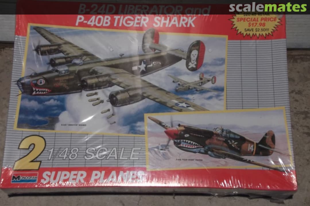 Boxart B-24D Liberator And P-40B Tiger Shark 6144 Monogram