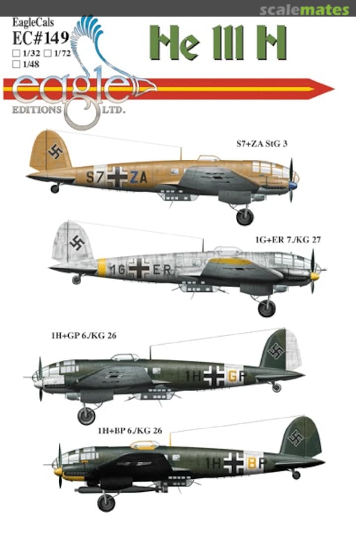 Boxart He 111 H/H-6 EagleCals EC72-149 Eagle Editions