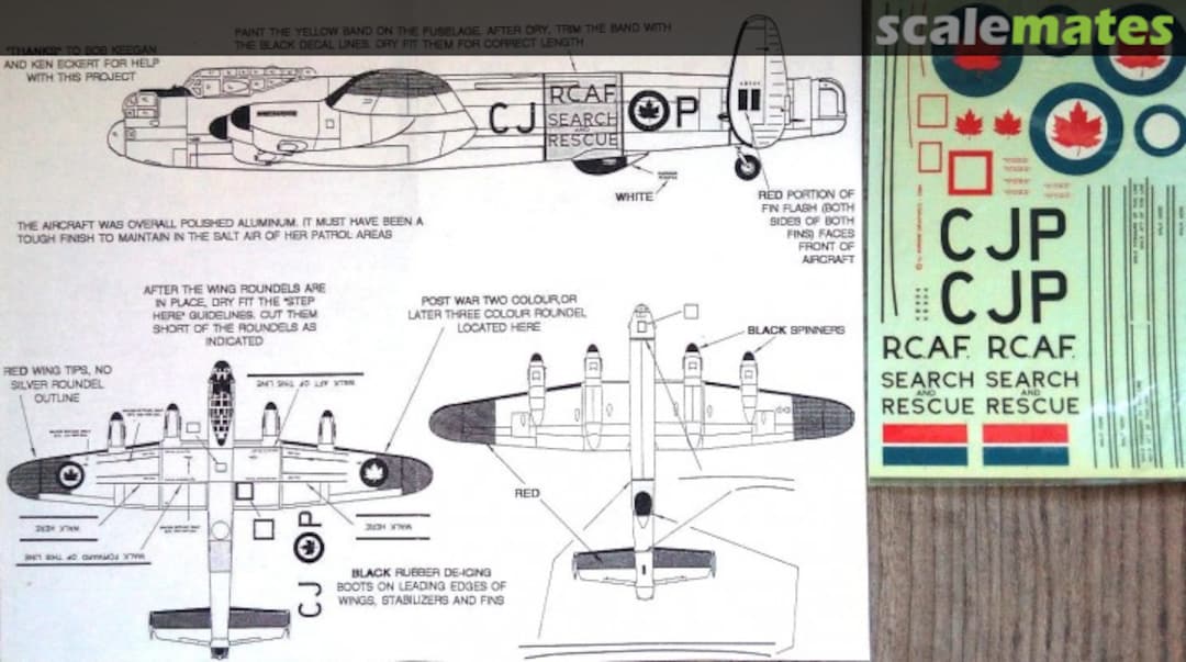 Boxart Avro Lancaster Mk X RCAF Search & Rescue Scheme: 1949 F-7-72 Arrow Graphics