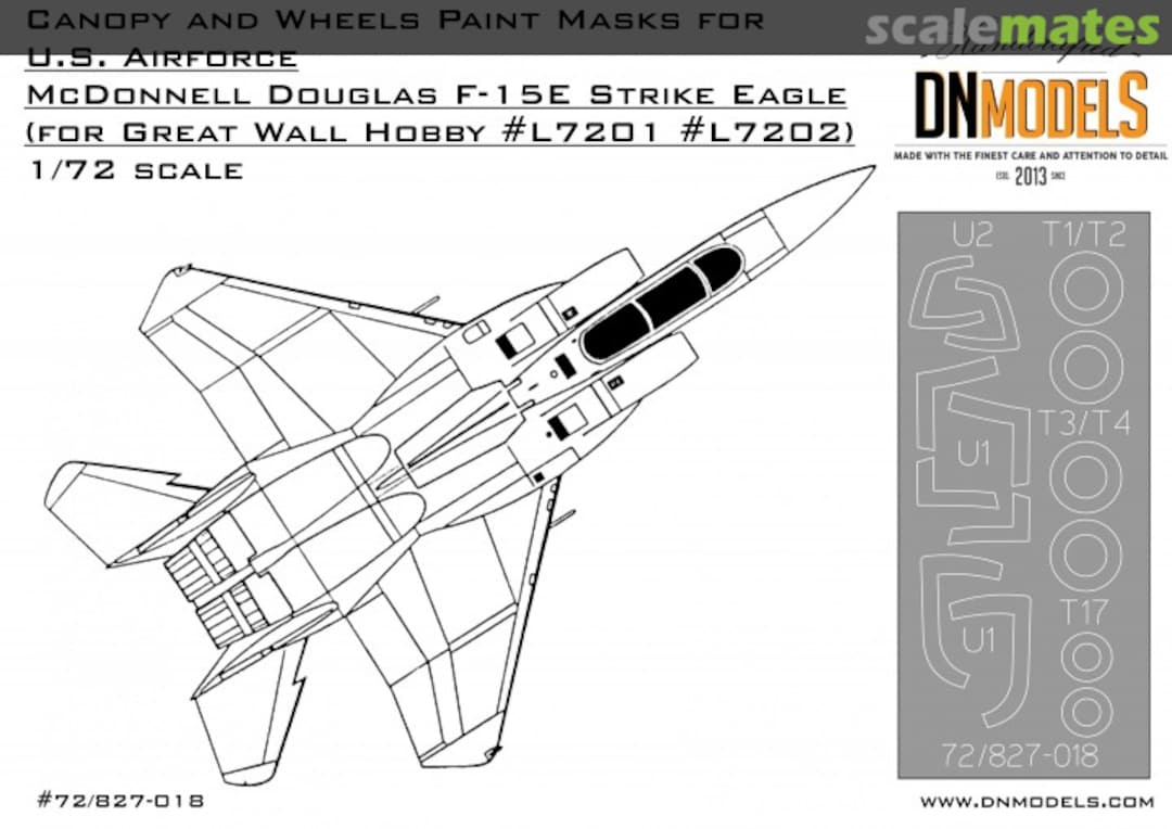 Boxart F-15E Canopy & Wheels Paint Masks 1/72 72/827-018 DN Models