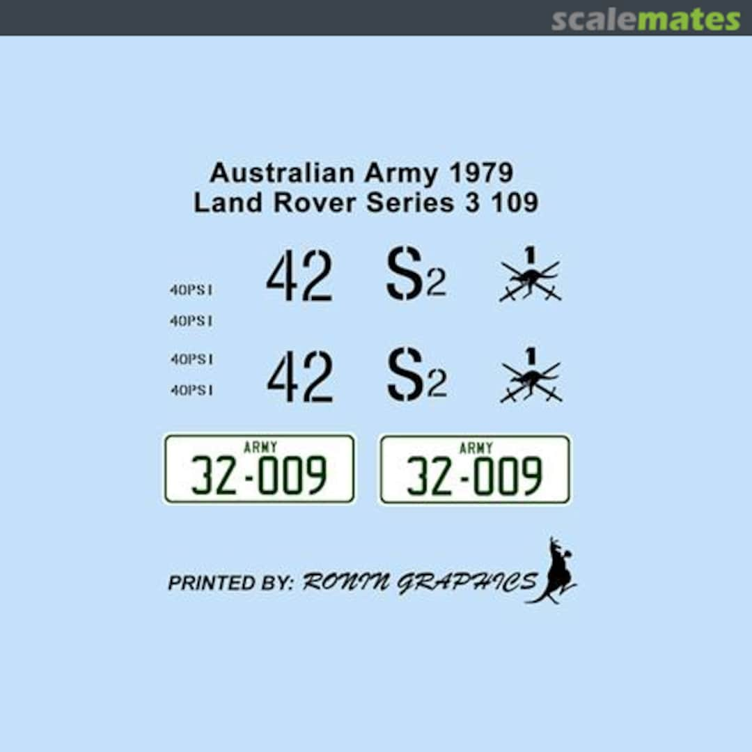 Boxart Australian Army 1979 Land Rover Series 3 109 DDS-034 Ronin Decals