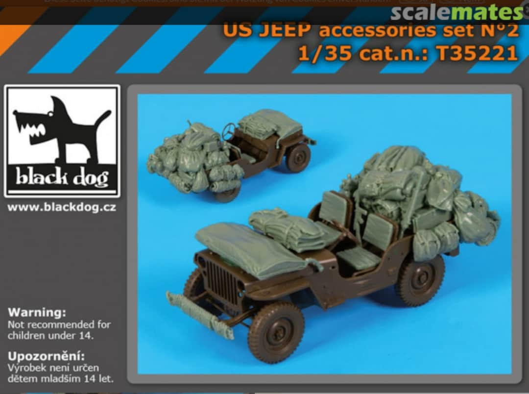 Boxart US Jeep accessories set - Tamiya - T35221 Black Dog