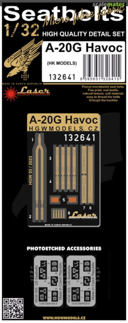 Boxart A-20G Havoc - Seatbelts 132641 HGW Models