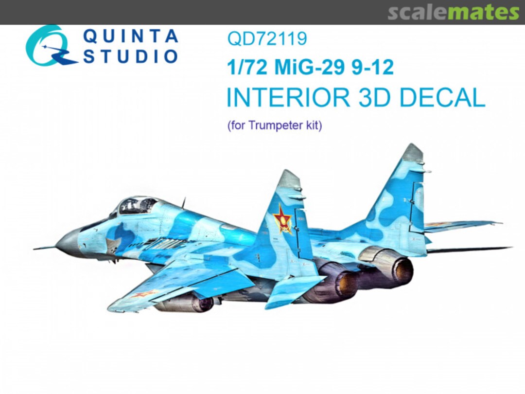 Boxart Mig-29 9-12 interior 3D decals QD72119 Quinta Studio