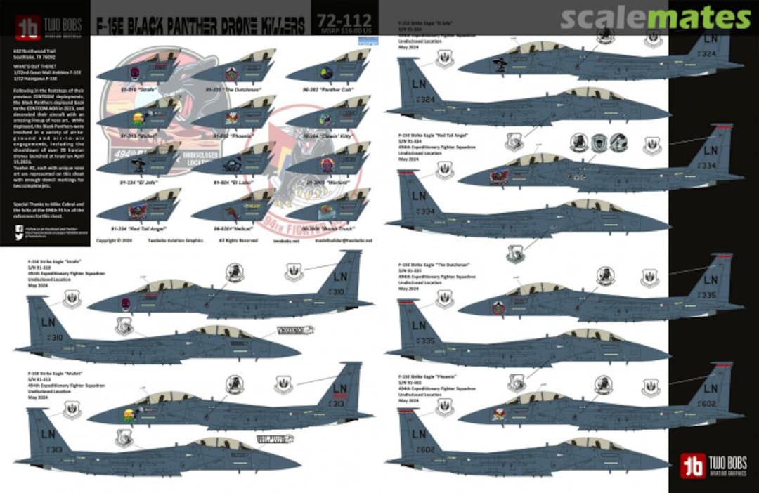 Boxart F-15E Black Panther Drone Killers 72-112 TwoBobs Aviation Graphics