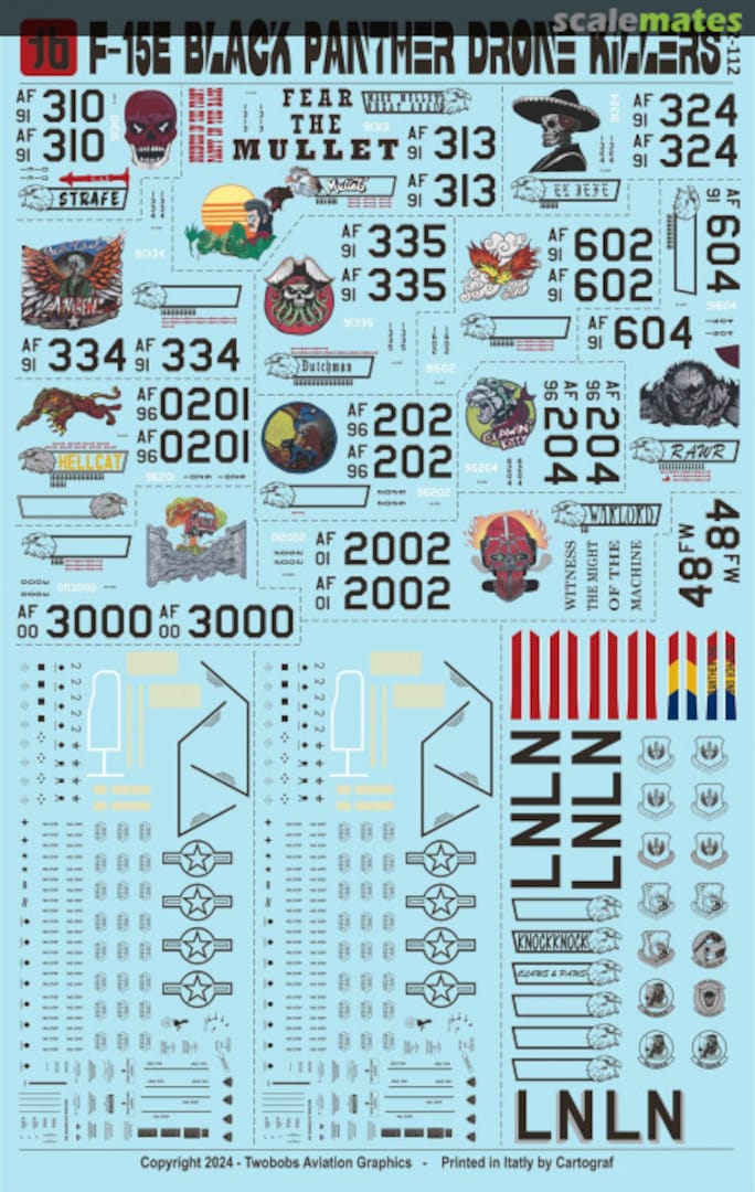 Contents F-15E Black Panther Drone Killers 72-112 TwoBobs Aviation Graphics