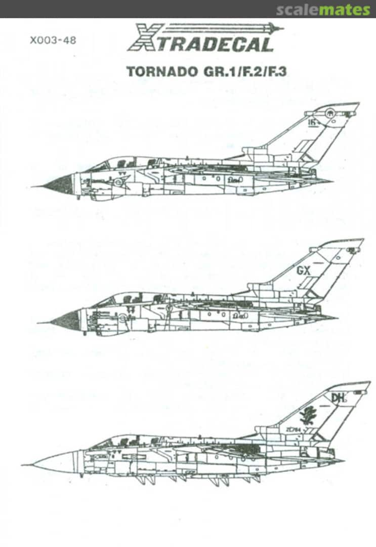 Contents Tornado GR.1 / F.2 / F.3 X003-48 Xtradecal