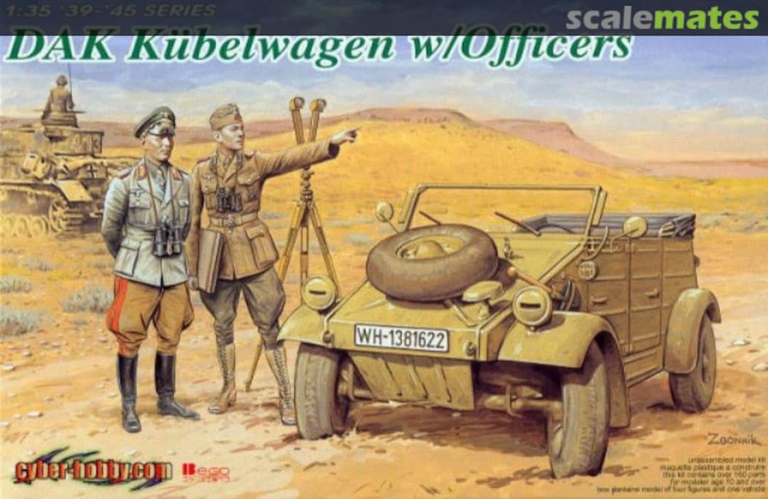 Boxart DAK Kübelwagen w/Officers 6364 Dragon