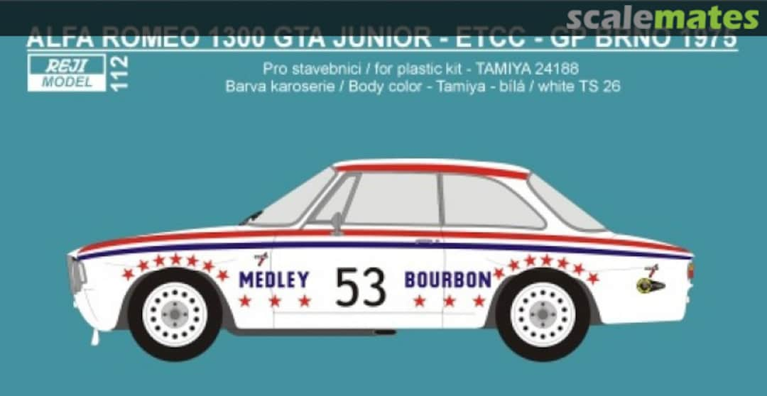 Boxart Alfa Romeo 1300 GTA Junior - GP Brno ETTC 1975 112 REJI Model