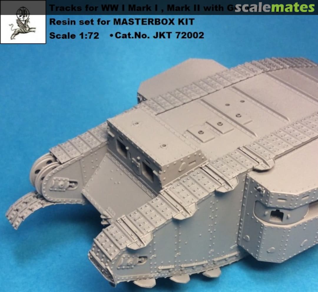 Boxart Tracks with grouser spuds for the WWI tank Mk.I/Mk.II Male/Female JKT 72002 J.K. Resin