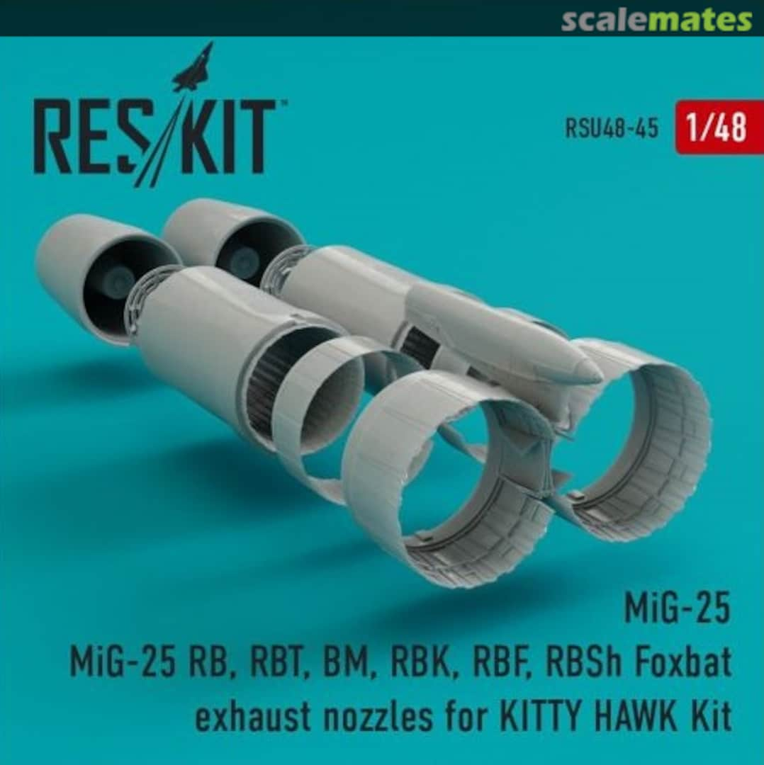 Boxart MiG-25RB/RBT/BM/RBK/RBF/RBSh exhaust nozzles RSU48-0045 ResKit