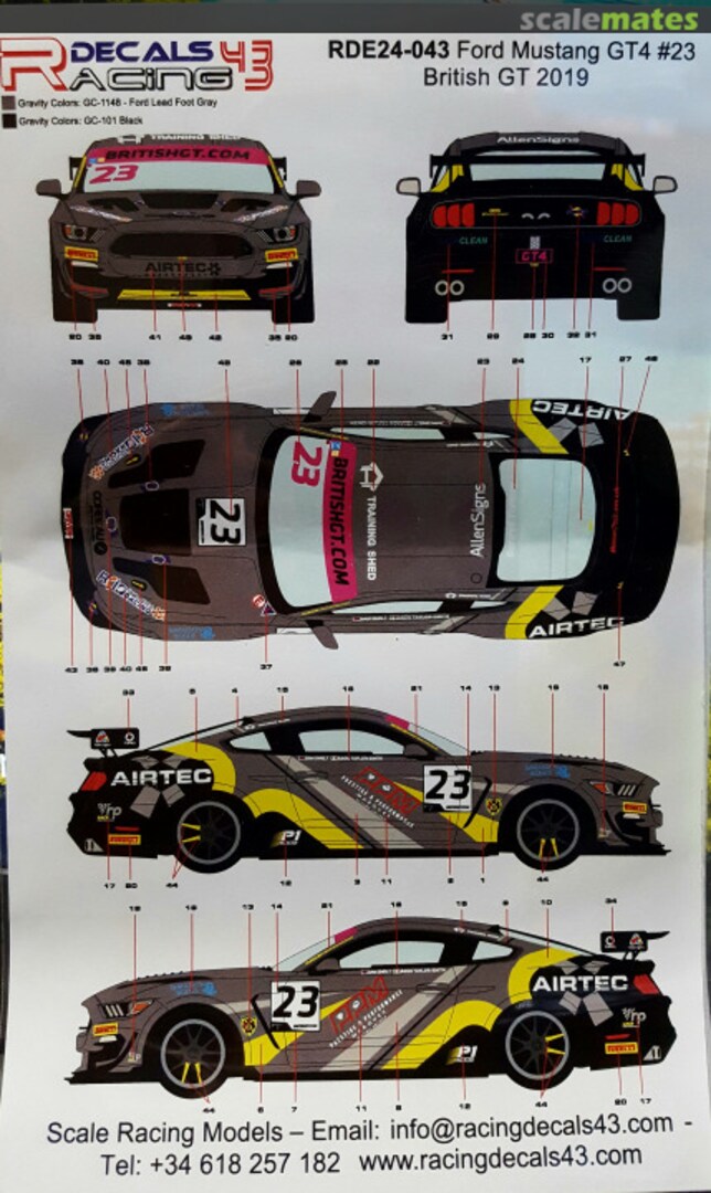 Boxart Ford Mustang GT4 RDE24-043 Racing Decals 43