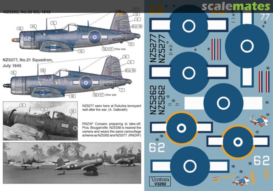 Boxart RNZAF F4U-1 CORSAIRS “DONALD DUCK” NOSE ART. V3292 Ventura