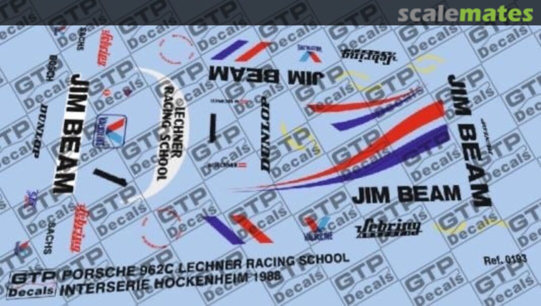 Boxart Porsche 962C - Lechner Racing School - Interserie Hockhenheim 1988 0193.24 GTP Decals
