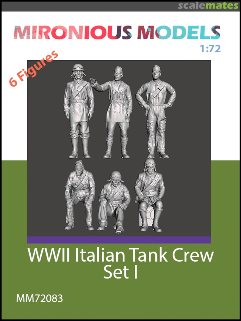 Boxart WWII Italian Tank Crew Set I MM72083 Mironious Models