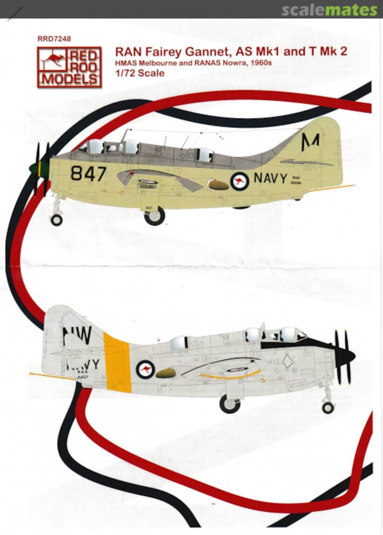 Boxart Fairey Gannet, AS Mk1 & T Mk 2 RRD7248 Red Roo Models