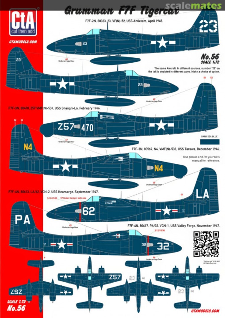 Boxart Grumman F7F Tigercat CTA-056 CtA Models