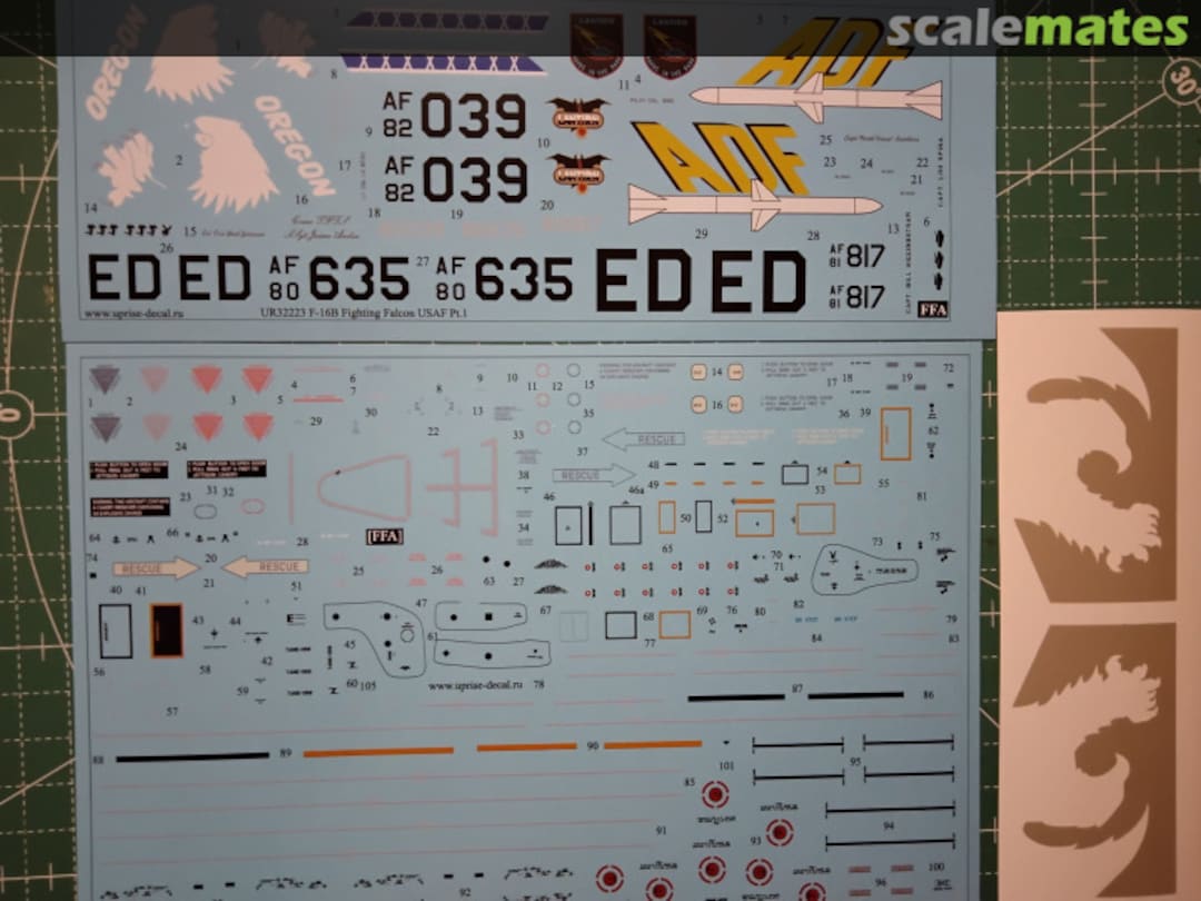 Contents F-16B Fighting Falcon USAF Pt.1 UR32223 UpRise Decal Serbia