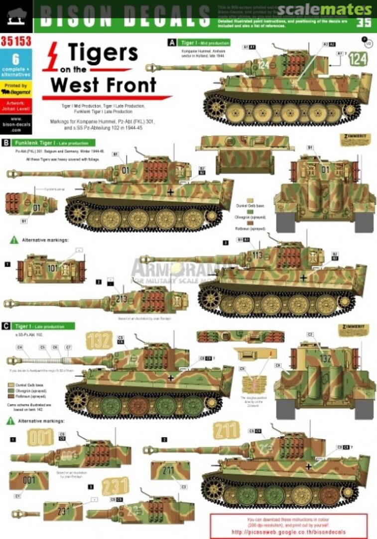 Boxart Tigers on the Western Front 35153 Bison Decals