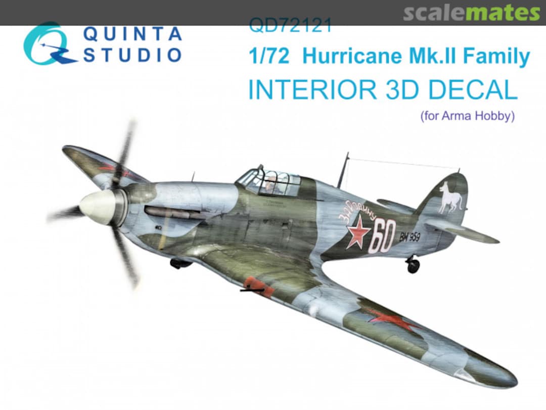 Boxart Hurricane Mk.II family interior 3D decals QD72121 Quinta Studio