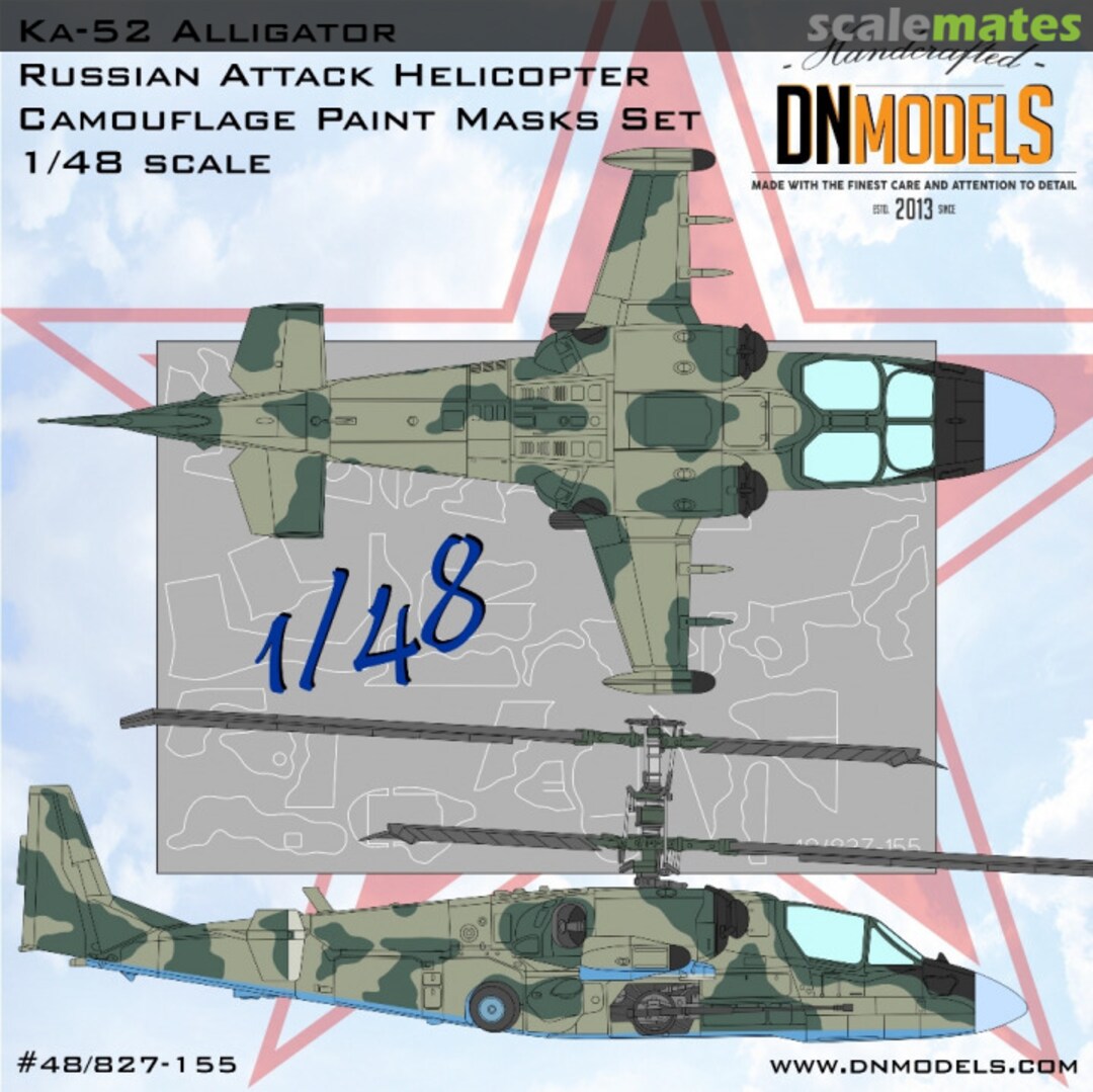 Boxart Ka-52 Alligator Russian Attack Helicopter Camouflage Paint Masks Set 48/827-155 DN Models