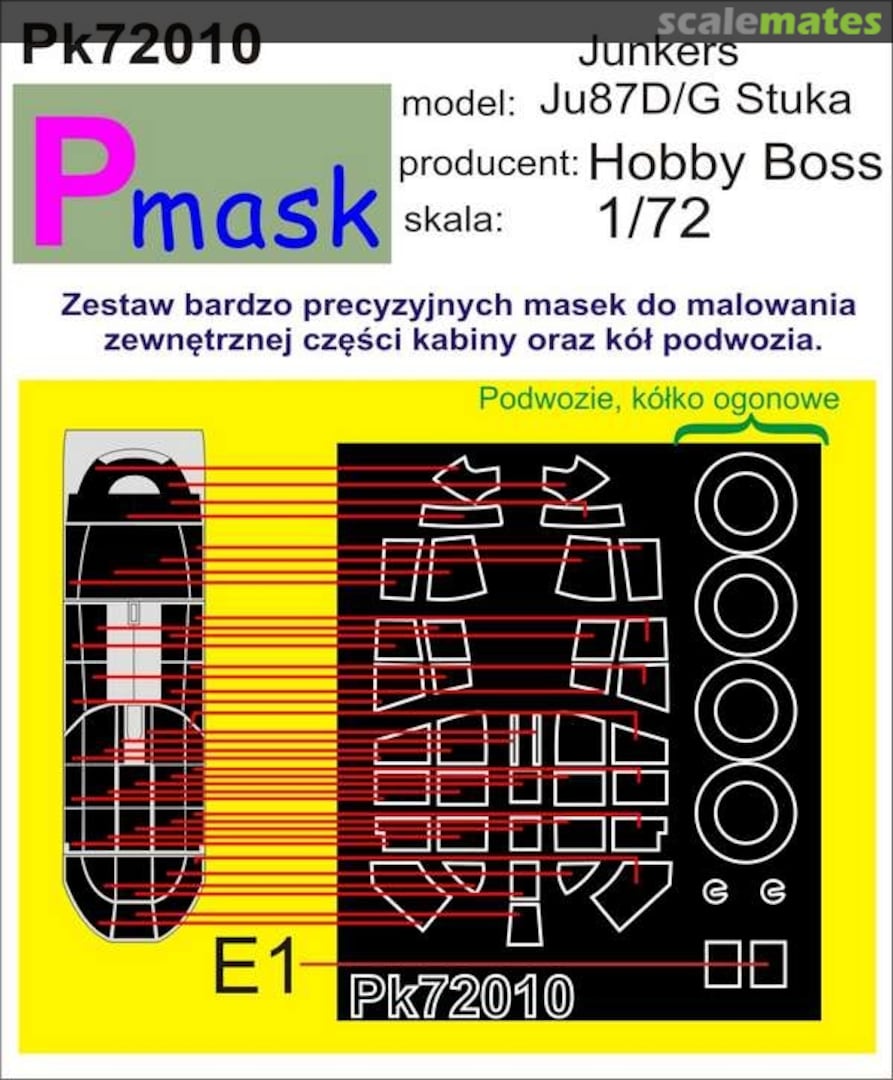 Boxart Ju87D/G Stuka - canopy and wheel masks PK72010 Pmask