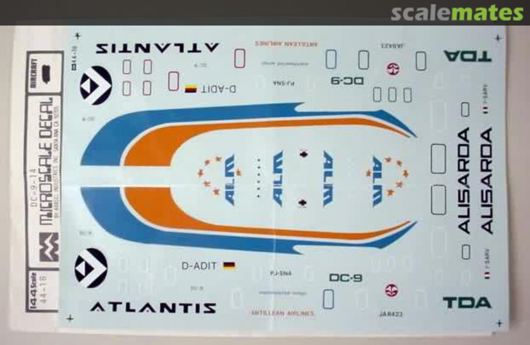 Boxart Douglas DC-9: ALM, Alisarda, Atlantis, TDA 44-18 Microscale