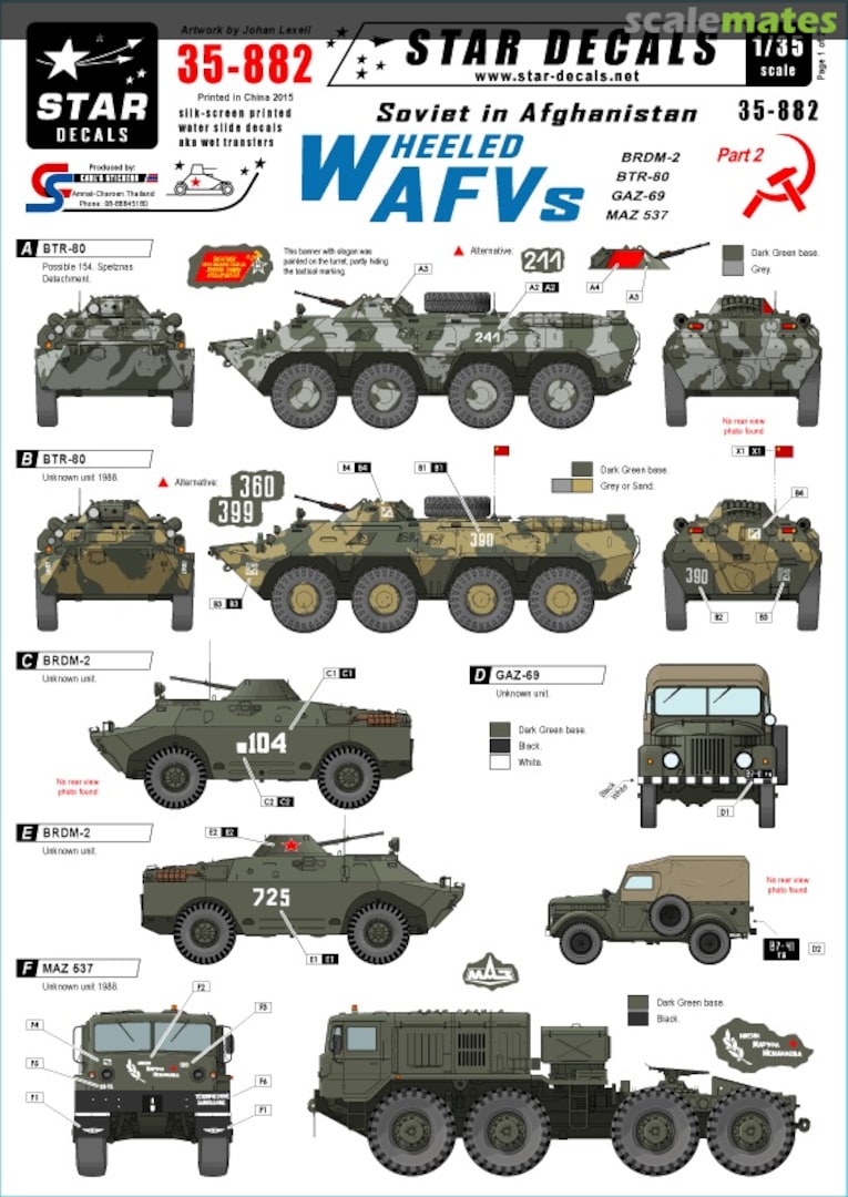 Boxart Soviets in Afghanistan 35-882 Star Decals