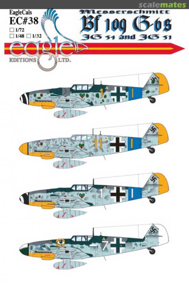 Boxart Messerschmitt Bf 109 G-6s EagleCals EC32-38 Eagle Editions