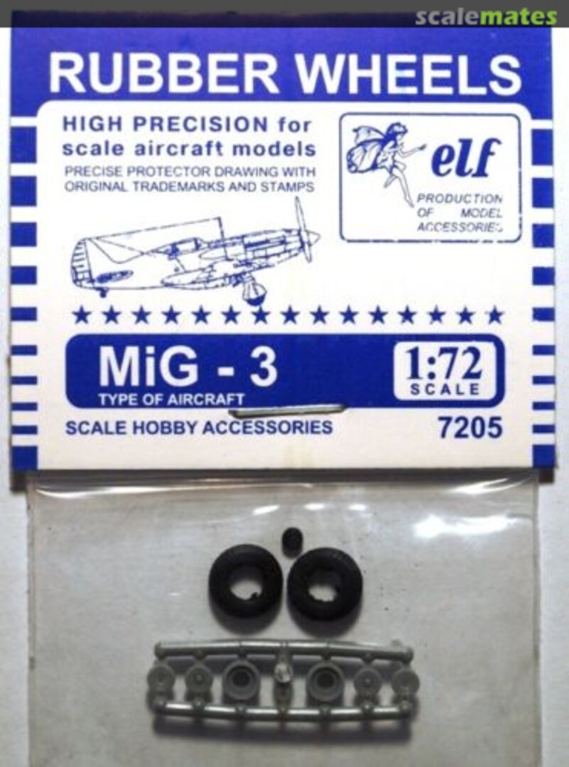 Boxart MiG-3 Rubber wheels 7205 Elf Production of Model Accessories