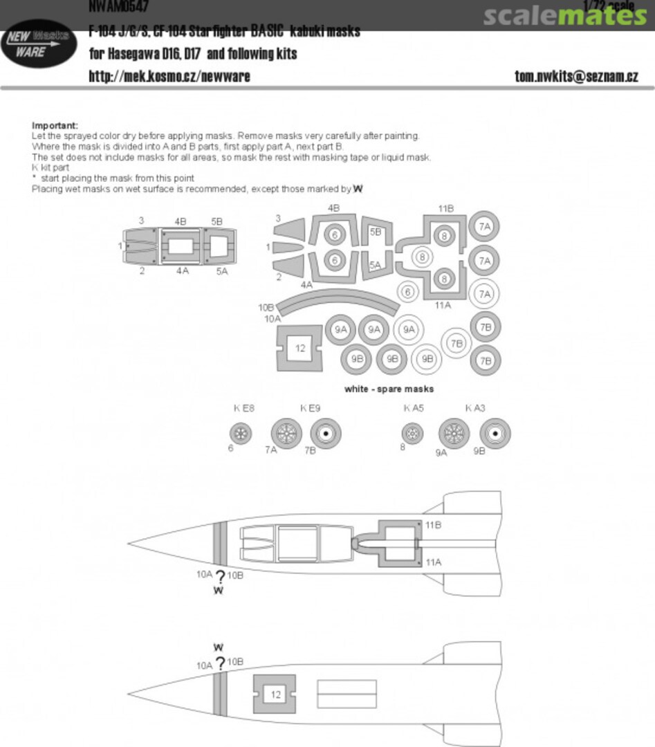 Boxart F-104 J/G/S, CF-104 Starfighter BASIC kabuki masks NWAM0547 New Ware