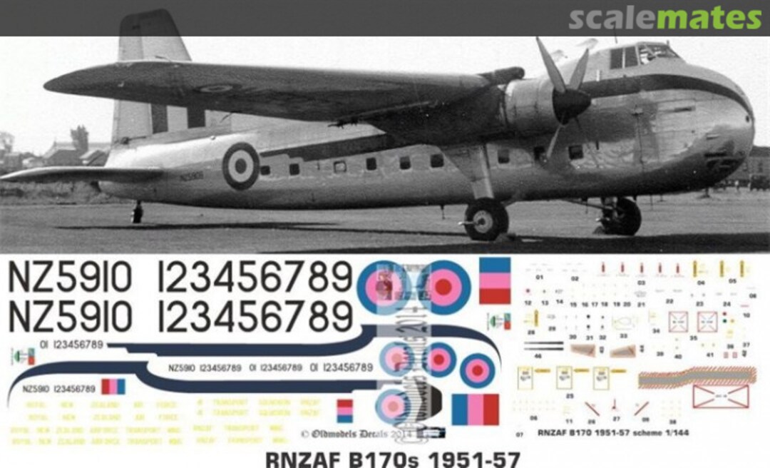 Boxart RNZAF B170 - 1951-57 OMD0634 Oldmodels Decals