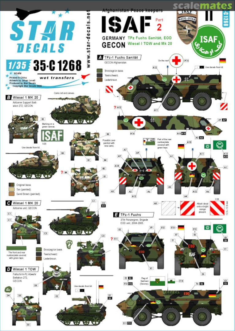 Boxart ISAF Part 2 35-C1268 Star Decals