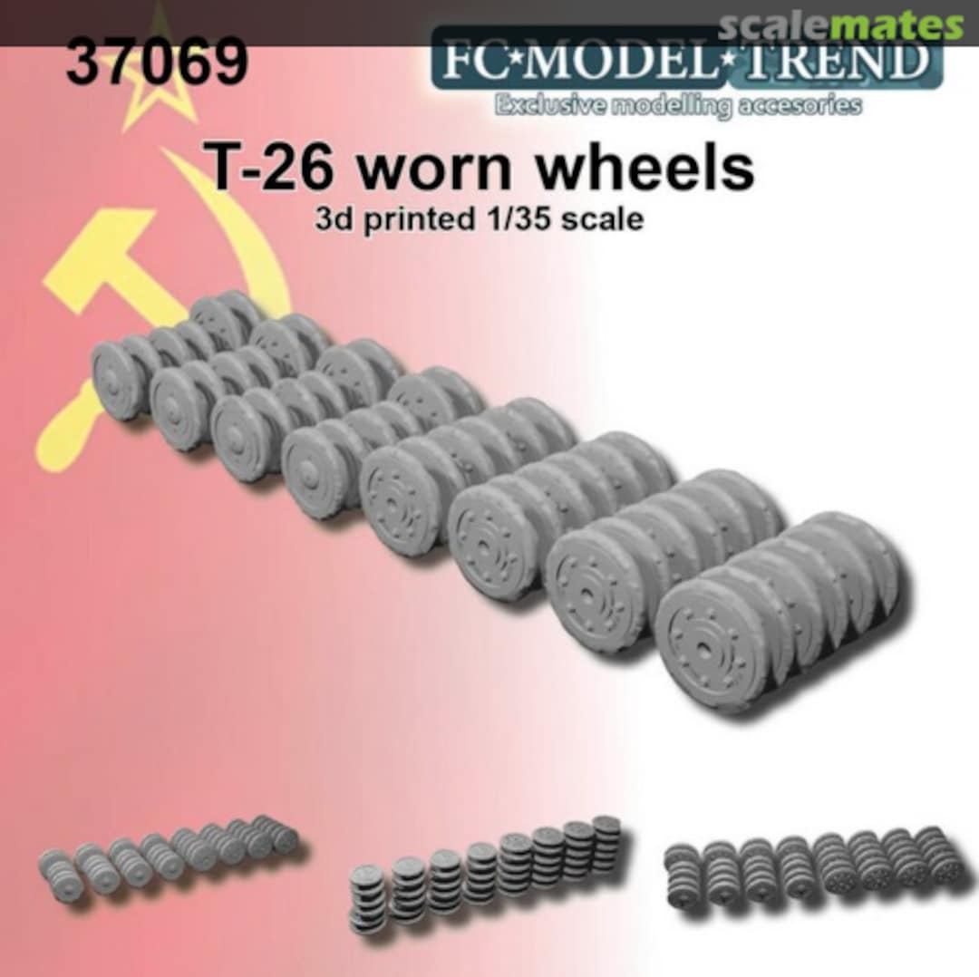 Boxart Worn wheels for T-26 and variants 37069 FC Model Trend