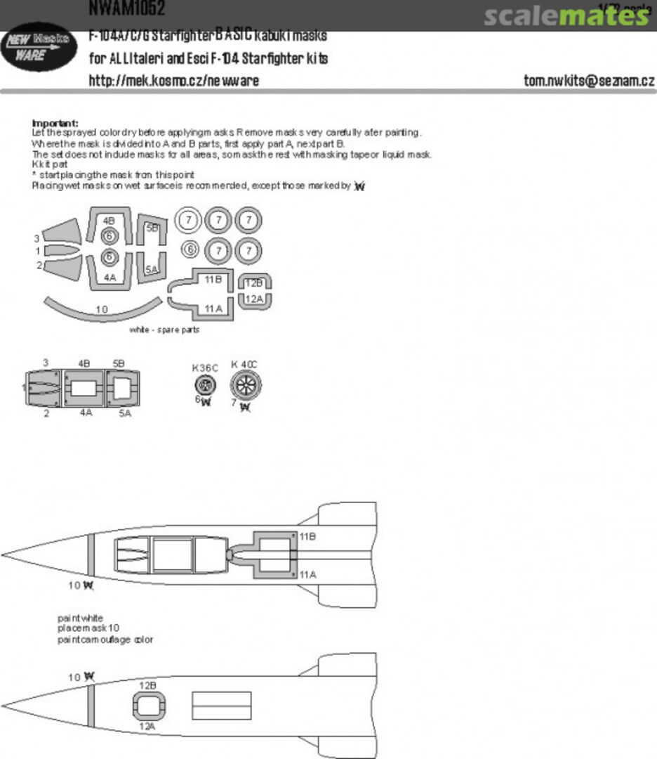 Boxart F-104A/C/G Starfighter BASIC kabuki masks NWAM1052 New Ware