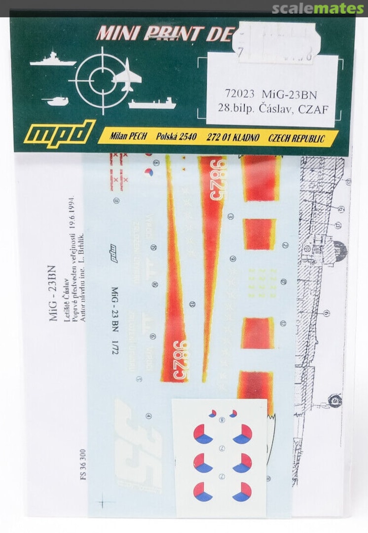 Boxart MiG-23BN 72023 Mini Print Decal