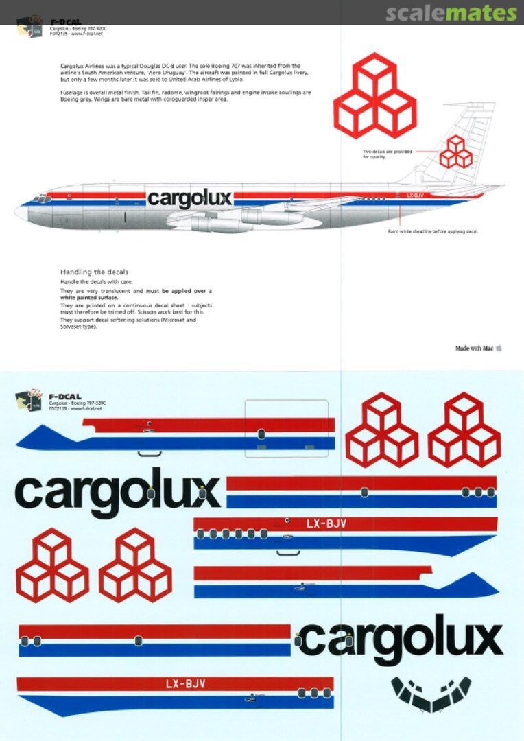 Boxart Cargolux Boeing 707-320C FD72139 F-DCAL